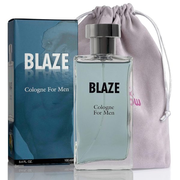 NovoGlow Blaze Eau de Parfum Cologne for Men With Luxurious Suede Pouch