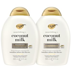 OGX Nourishing + Coconut Milk Shampoo & Conditioner Set, 13 Fl Oz (Pack of 2)